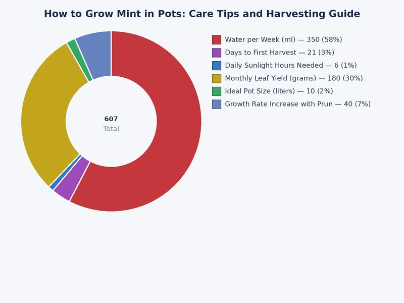 bar chart comparing container yield and growth rate across five popular mint varieties