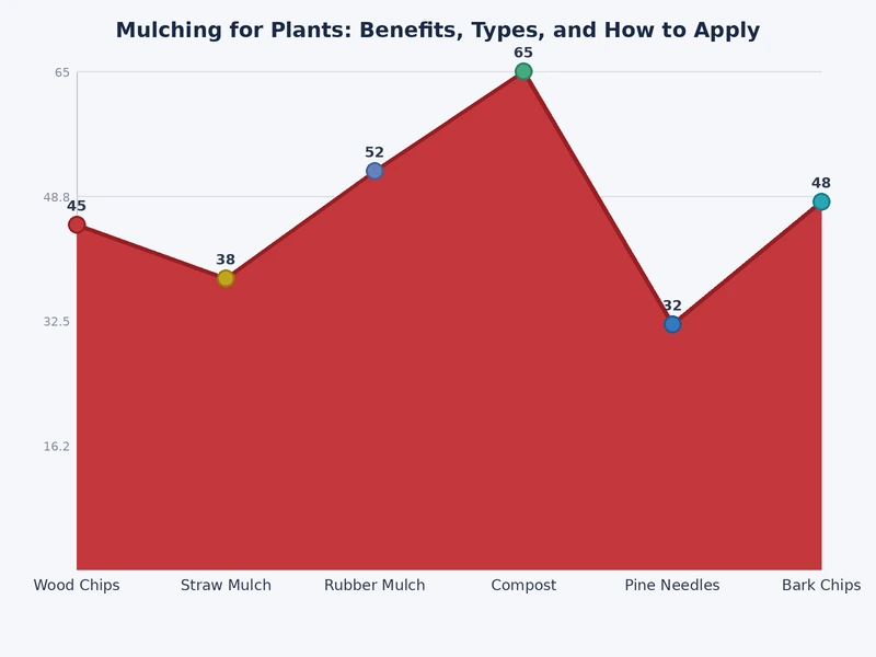 Chart comparing moisture retention and weed suppression across six common mulch types